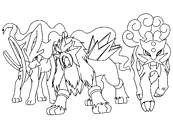 coloriage pokemon trio